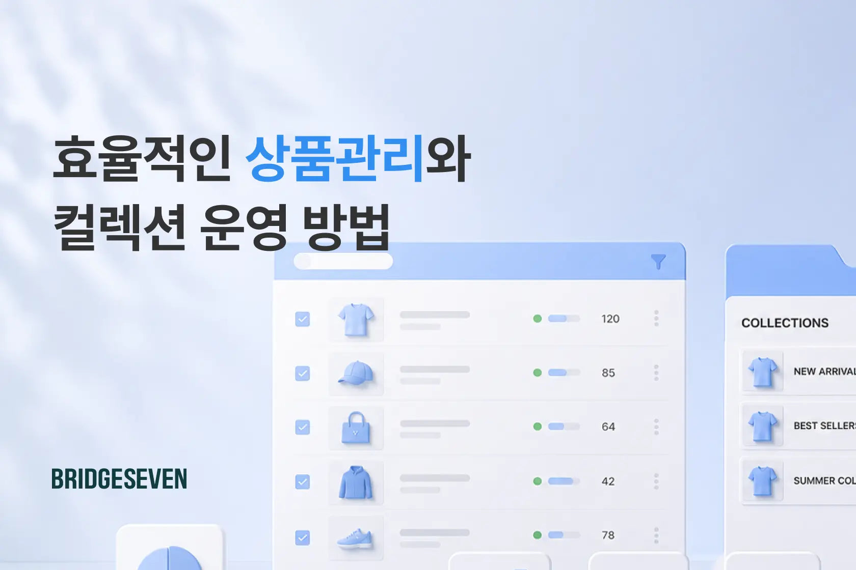 쇼피파이 상품등록(Shopify 상품등록), 효율적인 상품관리와 컬렉션 운영 방법 BridgeSeven